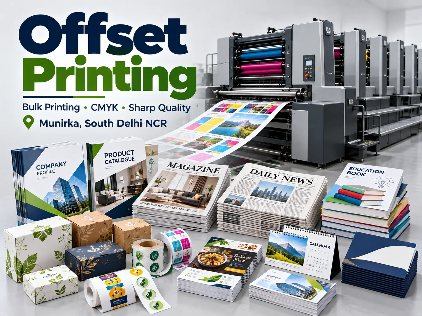 Offest Printing Services in Munirka, South Delhi NCR India