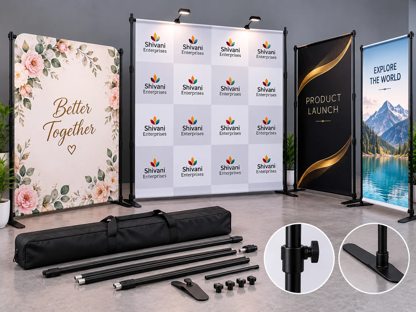 Adjustable Height & Width Backdrop Stand