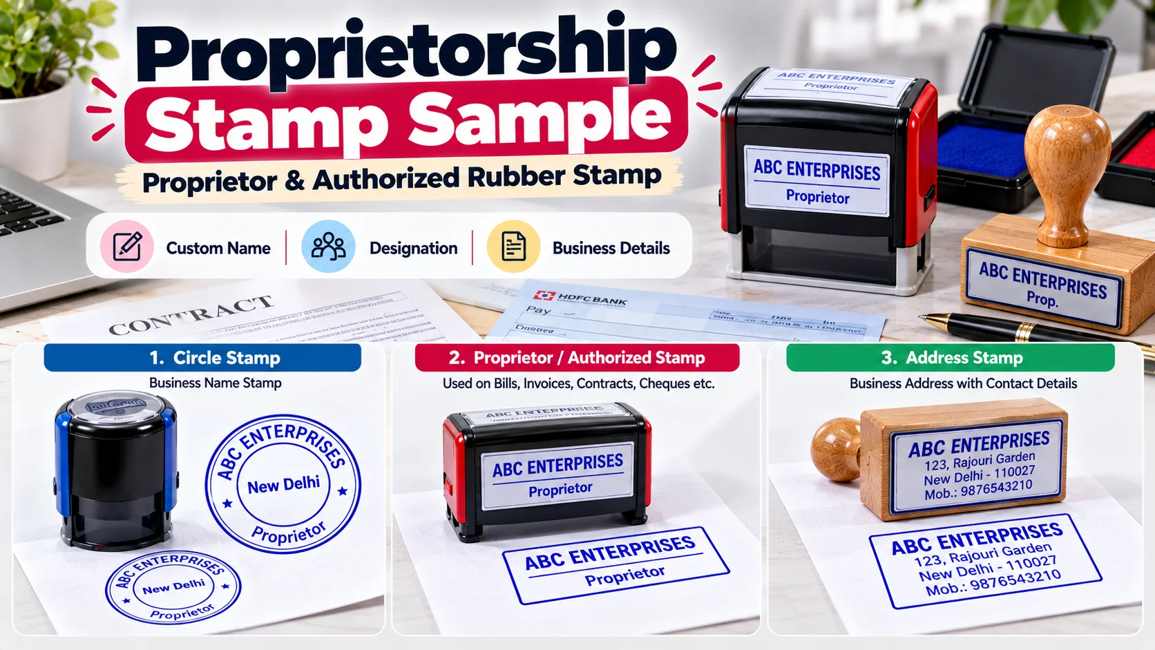 What is the Proprietorship Stamp Sample for the Proprietor Firm?