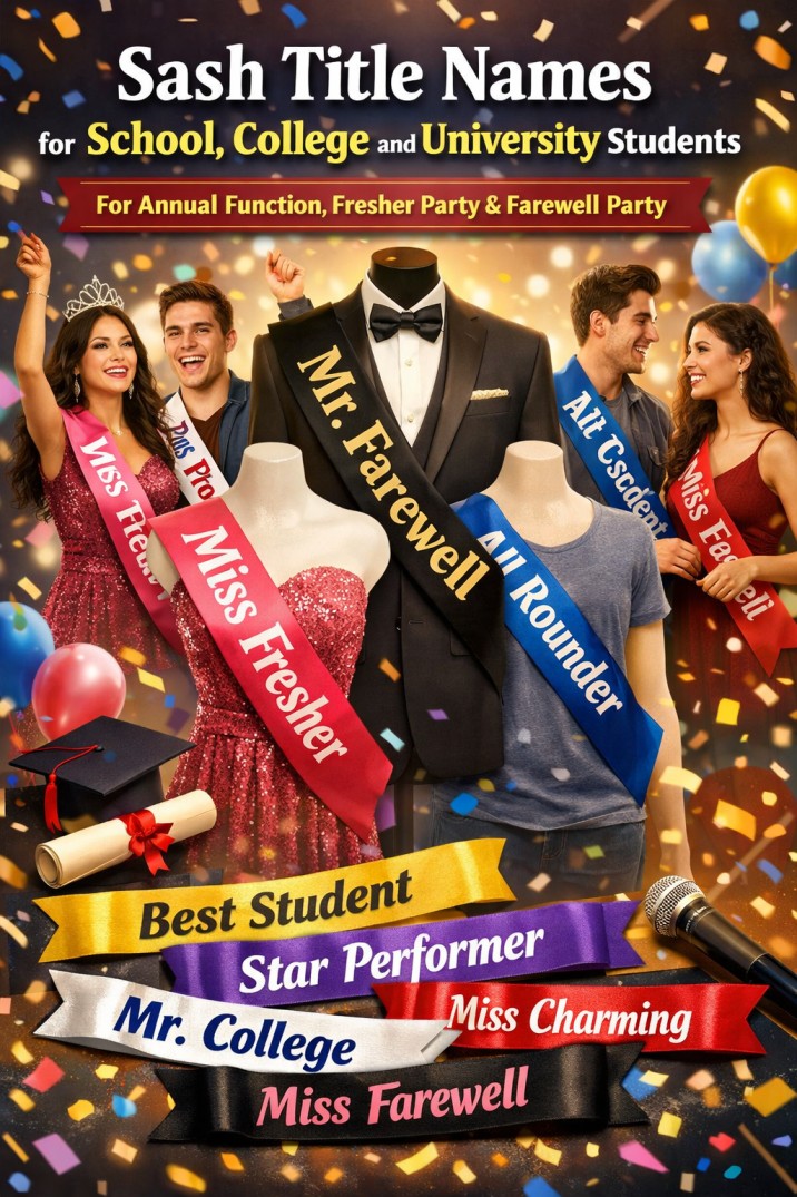 Sash Titles for Farewell Students & Teachers