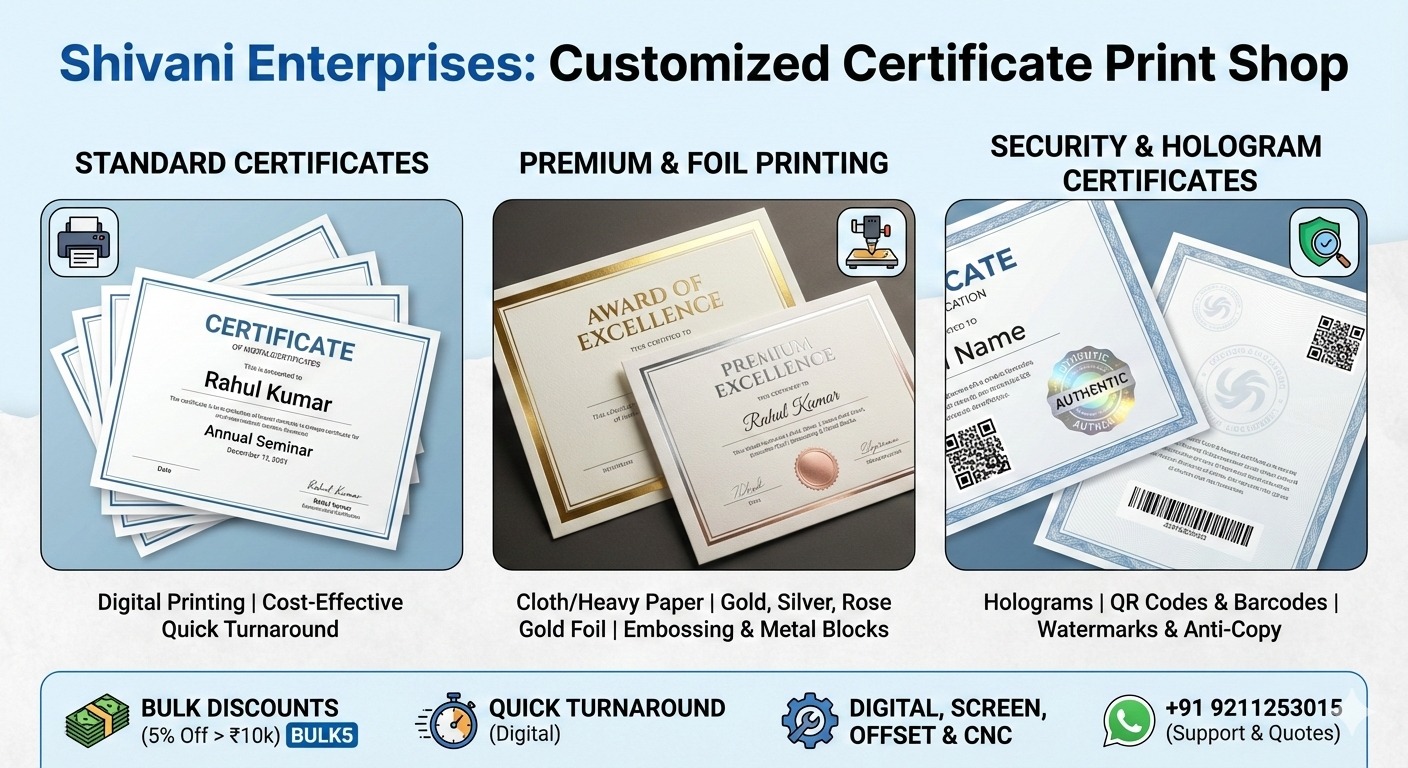 Customized Certificate Print Shop Near Me