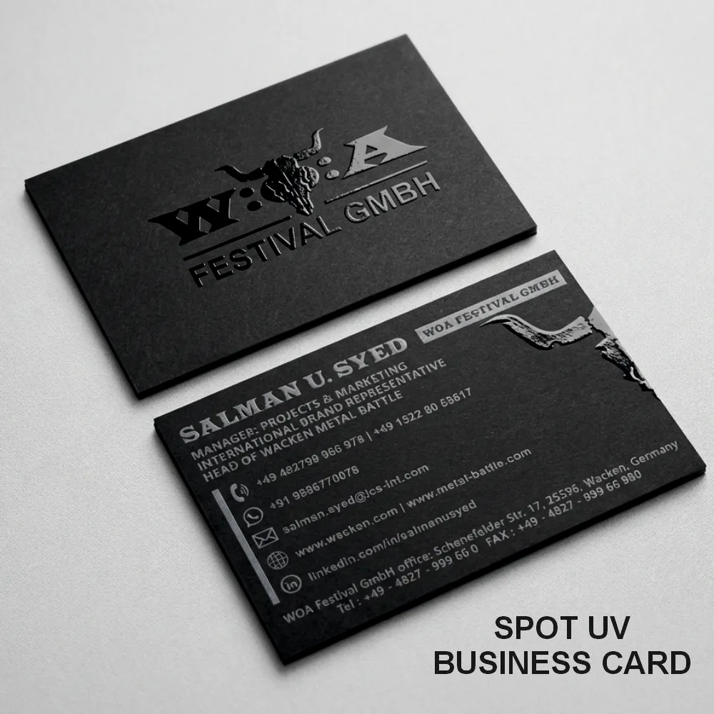 Premium Spot UV Finish Business Cards 