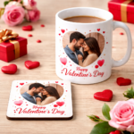 Valentine Special Photo Mug with MDF Coaster