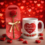 Personalized Photo Mug with Handmade Crochet Rose