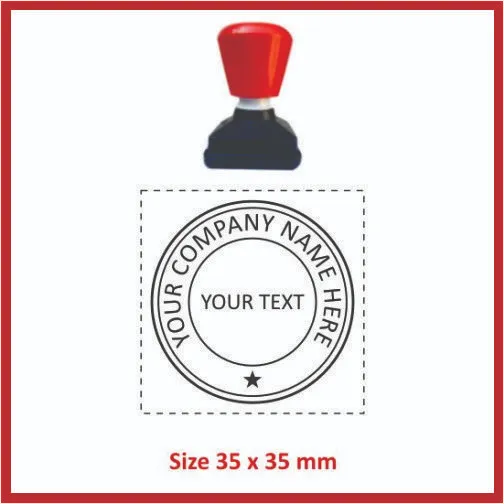Dura Pre Ink 35mm x 35mm Circle Stamp