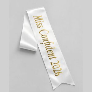 Metallic Letter Printed Sash
